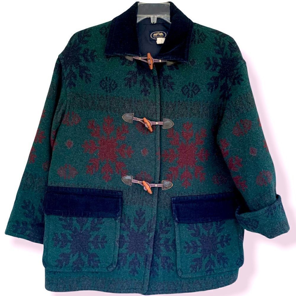 Vintage British khaki by Robert Lighton duffel style wool blend coat, green